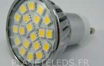 Ampoule à Leds Blanc Chaud GU10 20 Leds 5050 240 LM (40W)