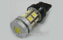 Ampoule T20 - W21W - 10 Leds SMD + 1 Led H.P. 1W Verte