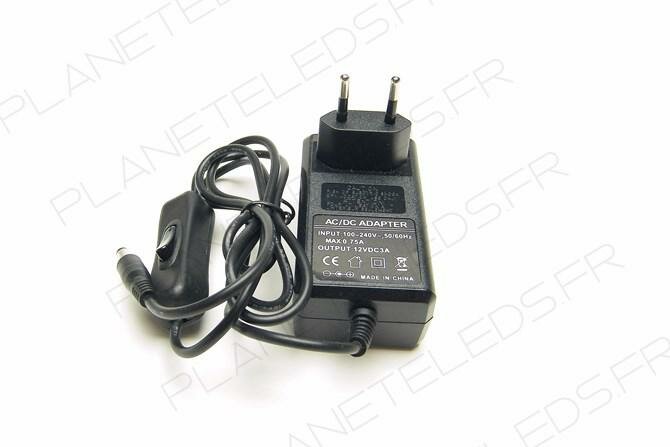 Alimentation 12V 40W 3A avec Interrupteur