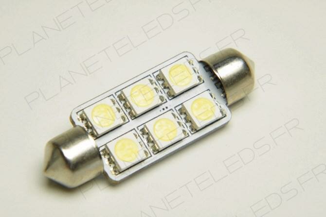 Ampoule Led Navette C5W 6 Leds 41 mm