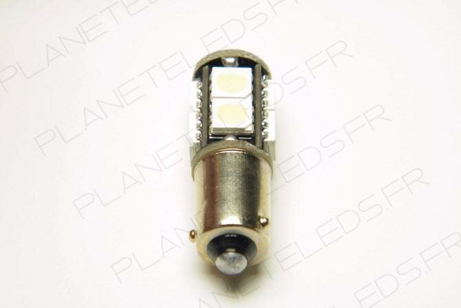 Ampoule Led BAX9S/H6W Anti-Erreur OBD 9 Leds Blanches