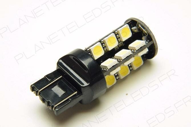 Ampoule Led T20 - W21W/5W - 3157/7443 27 Leds Blanche CANBUS
