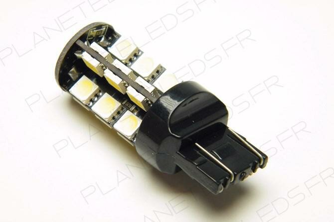 Ampoule Led T20 - W21W/5W - 3157/7443 27 Leds Blanche CANBUS