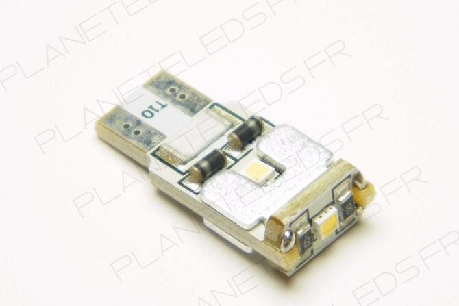 Ampoule Led T10 Anti-Erreur OBD 3 Leds Samsung Blanches