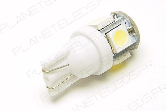 Ampoule T10 5 Leds SMD5050 Blanches FIRST
