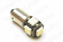 Ampoule Led BA9S -T4W - Anti-Erreur ODB 5 Leds Bleues