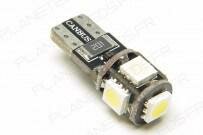 Ampoule Led T10 - W5W - Anti-Erreur ODB 5 Leds Blanches