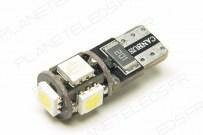 Ampoule Led T10 - W5W - Anti-Erreur ODB 5 Leds Blanches