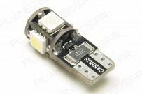 Ampoule Led T10 - W5W - Anti-Erreur ODB 5 Leds Blanches