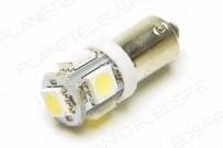 Ampoule BA9S 5 Leds SMD5050 Blanches FIRST