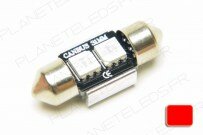 Ampoule Navette 32mm Rouge Anti-Erreur OBD 2 Leds