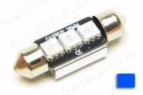 Ampoule Navette 36mm Bleu Anti-Erreur OBD 3 Leds