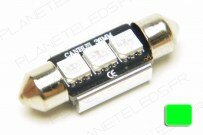 Ampoule Navette 36mm Verte Anti-Erreur OBD 3 Leds