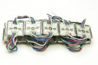 Chaine de 20 Modules Carré de 3 LED RGB 5050 IP65