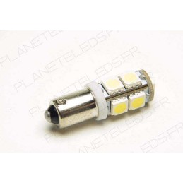 Eclairage LED pour voiture et moto : Ampoule Led BA9S - T4W - 9 Leds SMD Bleues