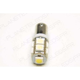 Eclairage LED pour voiture et moto : Ampoule Led BA9S - T4W - 9 Leds SMD Bleues