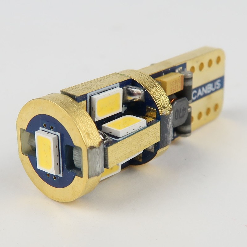 Eclairage LED pour voiture et moto : Ampoule LED GOLD SuperCanbus  T10 - W5W 9 leds 12V