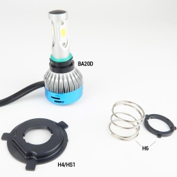 Ampoule LED BA20D HS1 H6 H4 4000LM Plug&Play 40W