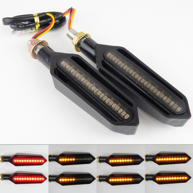 Clignotant moto défilant LED 24 LEDS V2 Clignotant + Stop