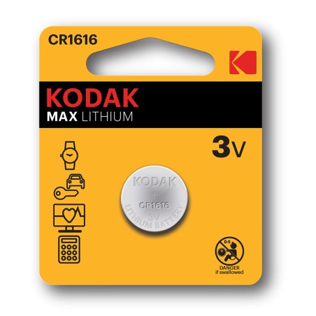 Pile bouton CR1616 Kodak Max Lithium - Lot de 2