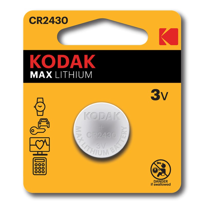Pile bouton CR2430 Lithium Kodak Max - Lot de 2
