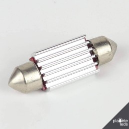 Eclairage LED pour voiture et moto : Ampoule Navette Slim C5W 6 Leds Blanches 5730 CANBUS OBD 36mm