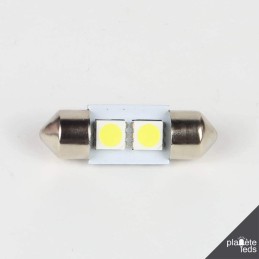 Eclairage LED pour voiture et moto : Ampoule Led Navette C5W 2 Leds 31 mm