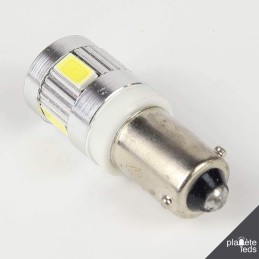 Eclairage LED pour voiture et moto : Ampoule Led BAX9S/H6W Anti-Erreur OBD 9 Leds Blanches