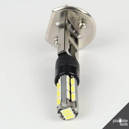 Eclairage LED pour voiture et moto : Ampoule LED H1 Blanche SOFT CANBUS 27 LEDs 4014