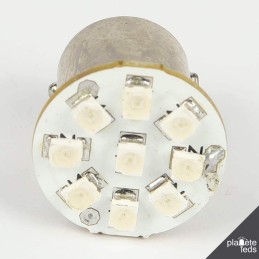 Eclairage LED pour voiture et moto : Ampoule Led BA15S - 1156/1157 - 9 Leds Bleues
