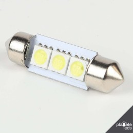 2 AMPOULE NAVETTE 3D 42MM A 12 LED TRIPLE COEUR = 36 LED SMD