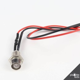 Led Verte Cablée 5mm avec Support Chrome