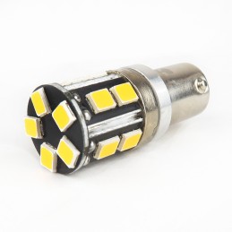 BAY9S/HY21W LED Bulb Canbus 6 Orange LEDs 12-24 V