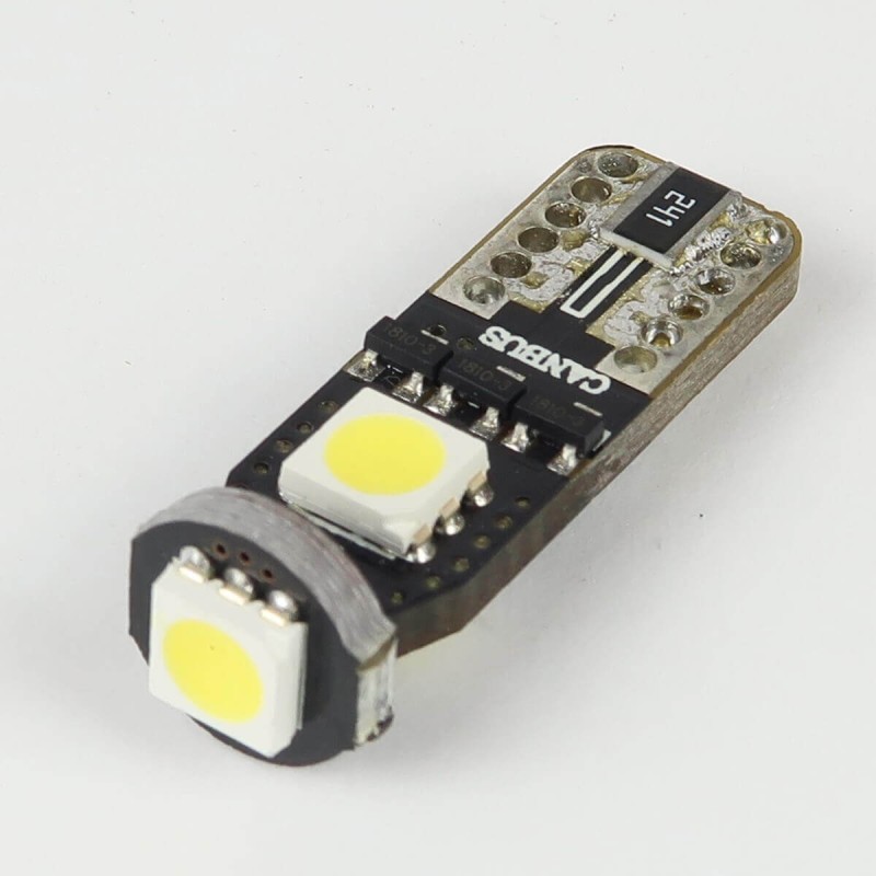 Ampoule Led T10 - W5W - Anti-Erreur ODB 5 Leds Blanches