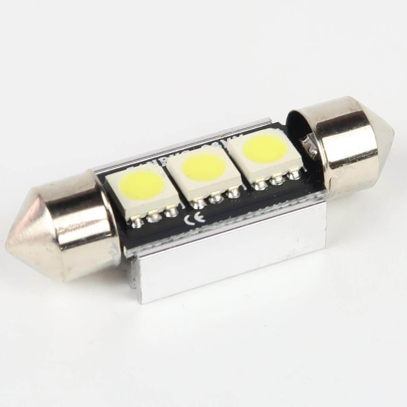 Eclairage LED pour voiture et moto : Ampoule Navette FIRST Anti-Erreur OBD 2 Leds Blanches 36mm Eclairage LED pour voiture et moto : Ampoule Navette FIRST Anti-Erreur OBD 2 Leds Blanches 36mm