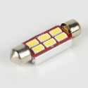 Eclairage LED pour voiture et moto : Ampoule Navette Slim C5W 6 Leds Blanches 5730 CANBUS OBD 39mm