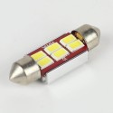 Eclairage LED pour voiture et moto : Ampoule Navette Slim C5W 6 Leds Blanches 5730 CANBUS OBD 36mm