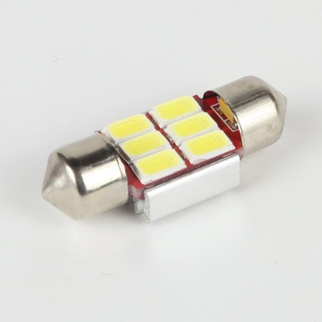 Ampoule Navette Slim C5W 6 Leds Blanches 5730 CANBUS OBD 31 mm