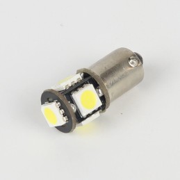 Eclairage LED pour voiture et moto : Ampoule Led BA9S -T4W - Anti-Erreur ODB 5 Leds Blanches