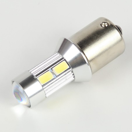 Eclairage LED pour voiture et moto : Ampoule Led BA15S - 1156 1 Led 3W High Power Blanche