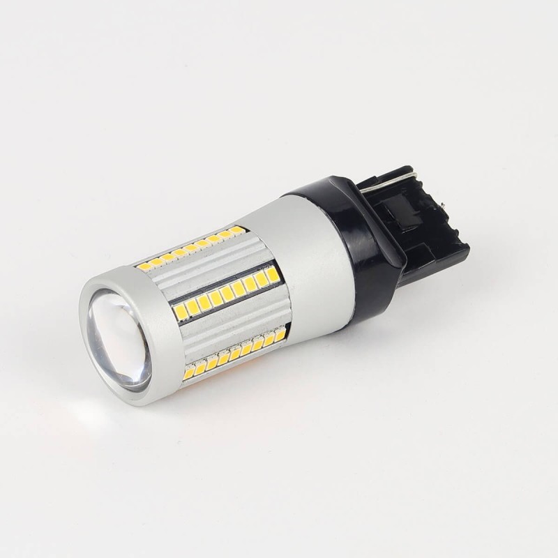 Eclairage LED pour voiture et moto : Ampoule LED Orange CANBUS T20 66 Leds SMD2016 1300Lm Eclairage LED pour voiture et moto : Ampoule LED Orange CANBUS T20 66 Leds SMD2016 1300Lm