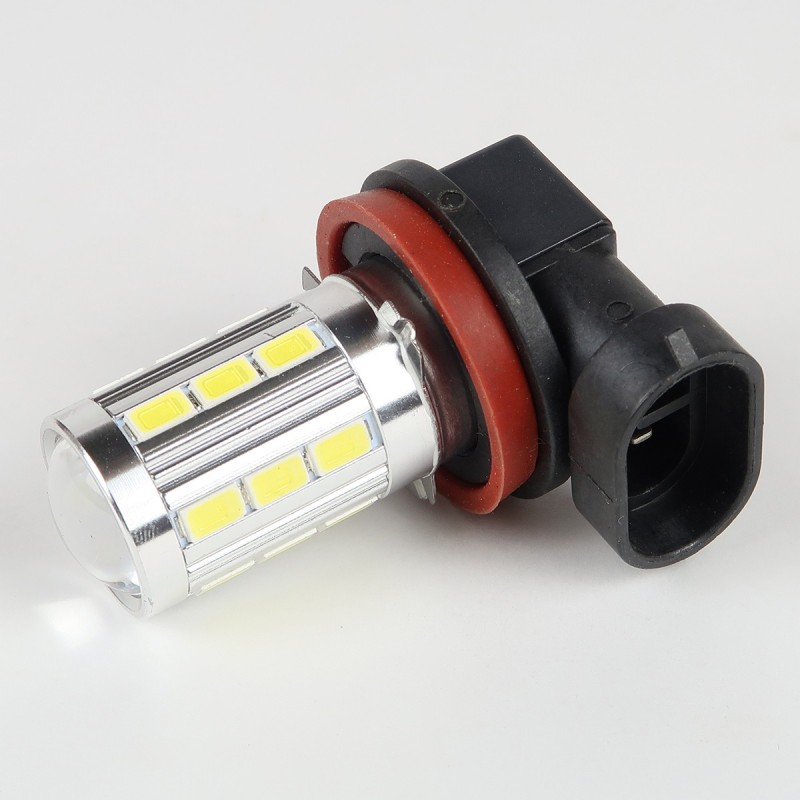 Eclairage LED pour voiture et moto : Ampoule H9 Blanche CANBUS 21 LEDs 5730