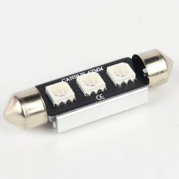 LED Festoon Bulb 41mm Canbus 3 Leds - Red