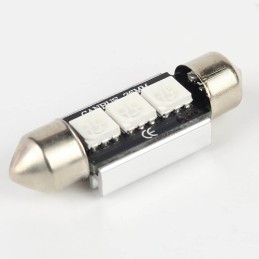 Ampoule Navette 36mm Rouge Anti-Erreur OBD 3 Leds