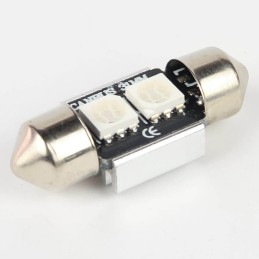 LED Festoon Bulb 32mm Canbus 2 Leds - Red