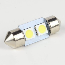 Eclairage LED pour voiture et moto : Ampoule Navette C5W 2 Leds SMD5050 31 mm FIRST