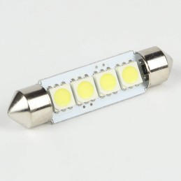 Eclairage LED pour voiture et moto : Ampoule Navette C5W 4 Leds SMD5050 41 mm FIRST