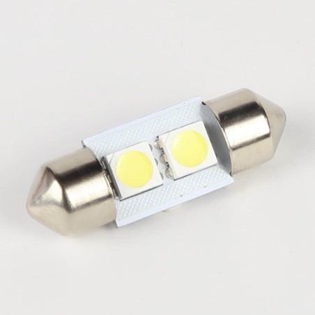 Eclairage LED pour voiture et moto : Ampoule Led Navette C5W 2 Leds 31 mm