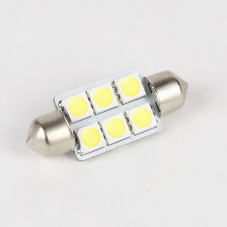 Eclairage LED pour voiture et moto : Ampoule Led Navette C5W 6 Leds 36 mm