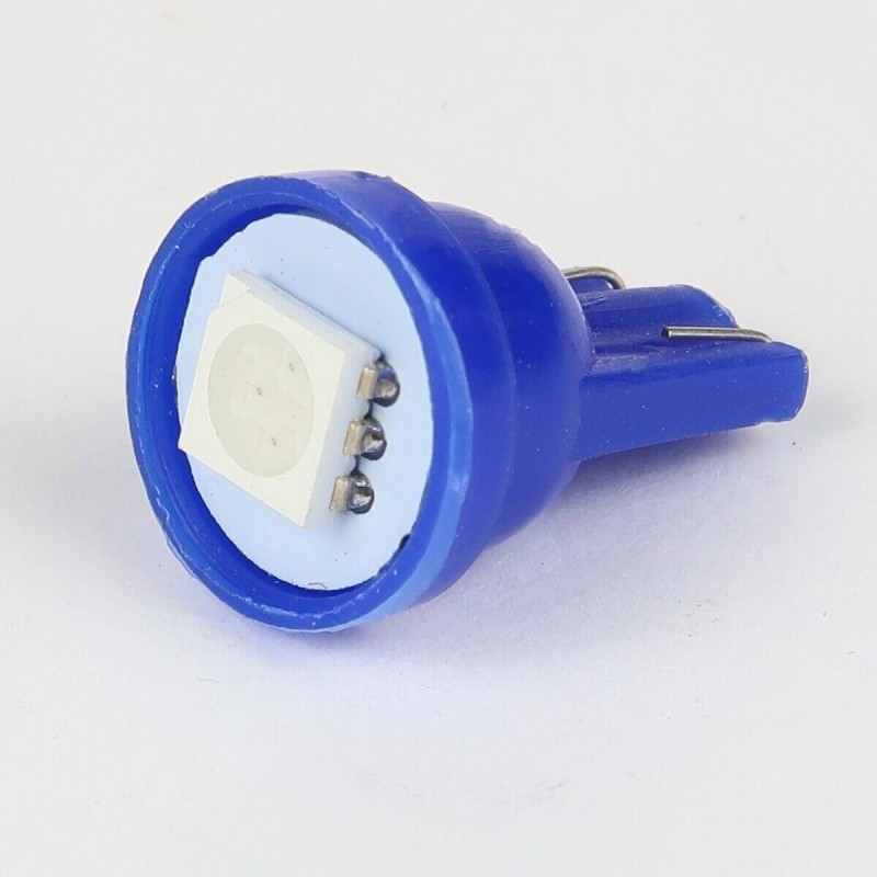 Eclairage LED pour voiture et moto : Ampoule LED T10 - W5W 1 LED SMD Bleue